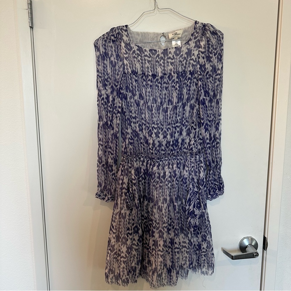 Etoile Isabel Marant sz 1 small Blue Patterned Womens Dress 100% silk boho flowy - Picture 7 of 9